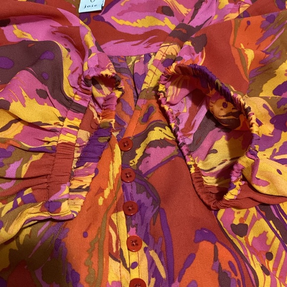 NWOT Joie Parsley Ballon VNeck Waits Tie Cropped Blouse Size M - Picture 10 of 12